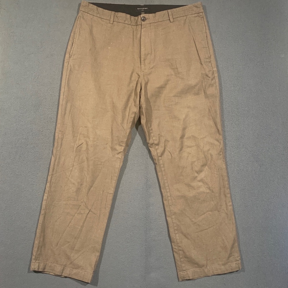 Banana Republic Gavin Chino Pants Mens 38x30 Brown Cotton Straight Leg Trousers